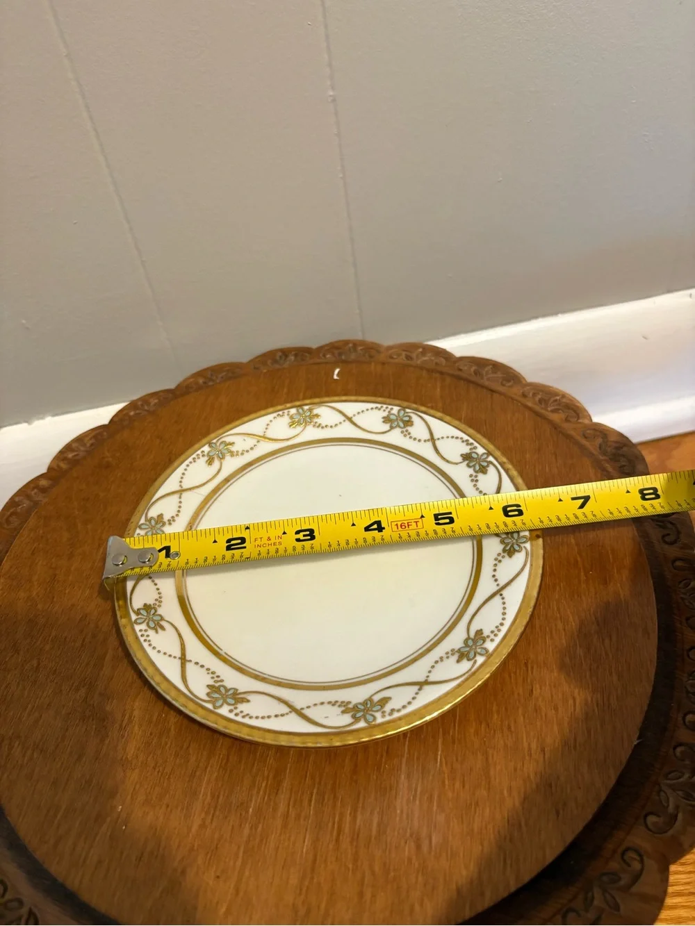 Limoges Elegant Gold, White, and Blue Decorative Plate